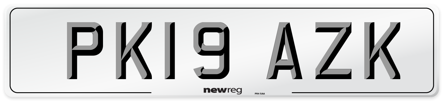 PK19 AZK Number Plate from New Reg